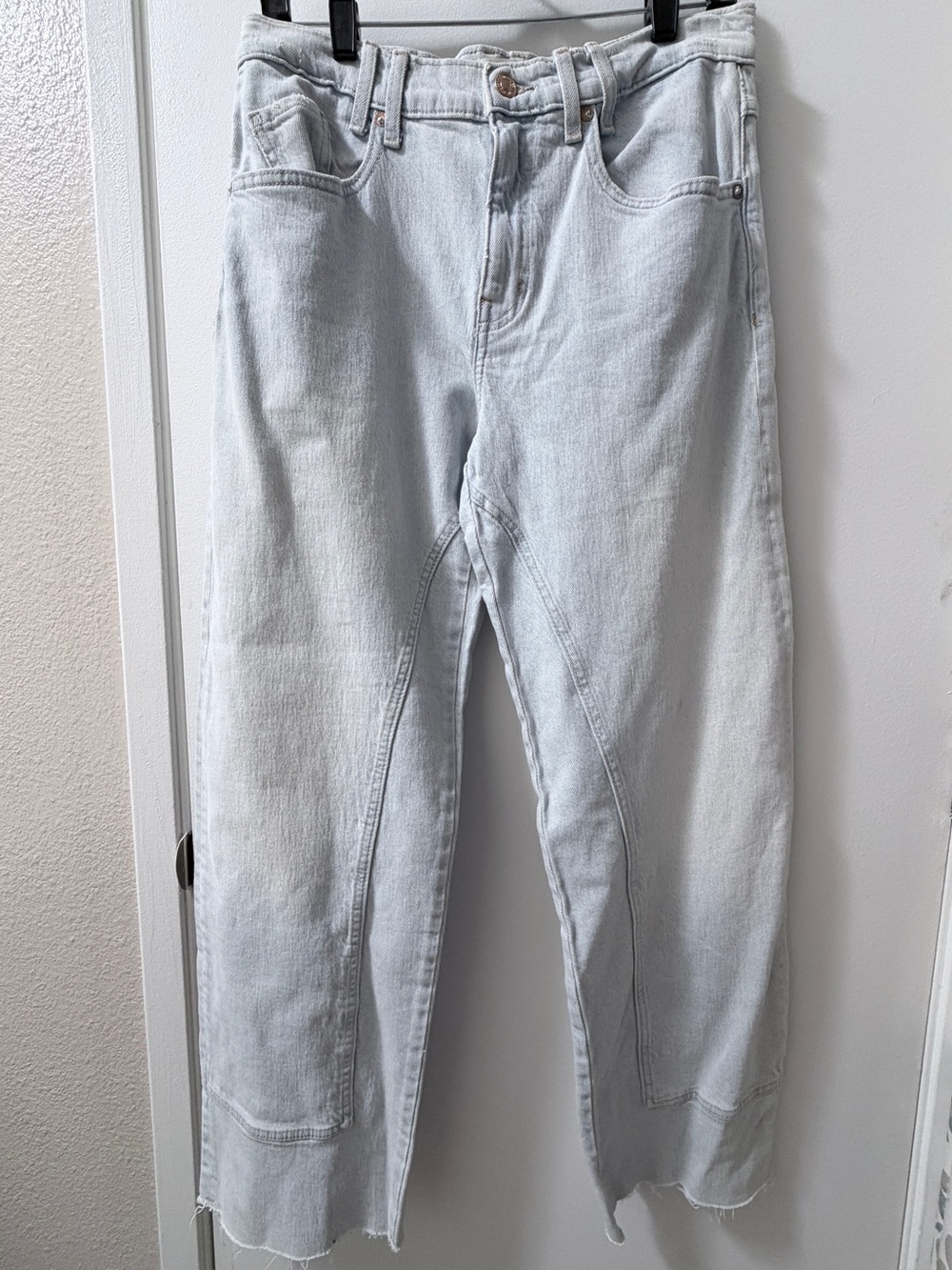 We The Free Light Washed Denim High-Rise Straight Jeans